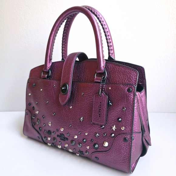 Coach Mercer 24 Star Rivets Metallic Purple - Picture 6 of 16